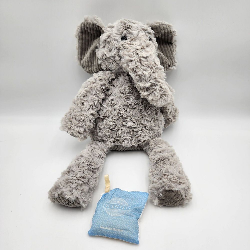 Scentsy Buddy Eliza The Elephant Scent Pack Plush Stuffed Animal Gray SOFT Beans